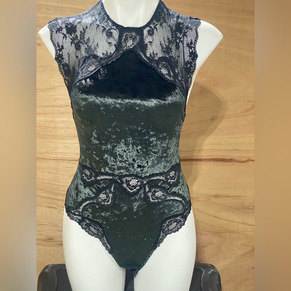 Victoria Secret Velvet Lace Bodysuit - Picture 3 of 6